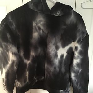 Black tie-dye hoodie